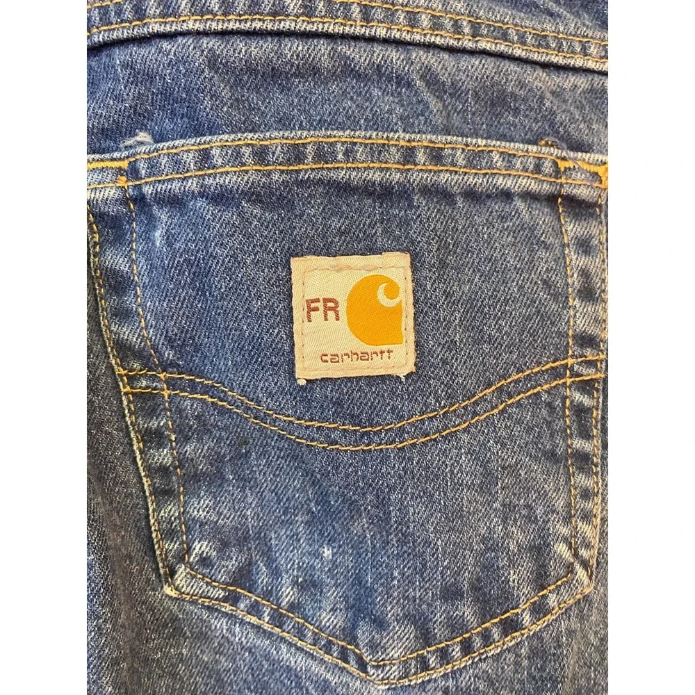 Carhartt FR Flame Resistant 34x34 Blue Denim Straight Leg Work Jeans